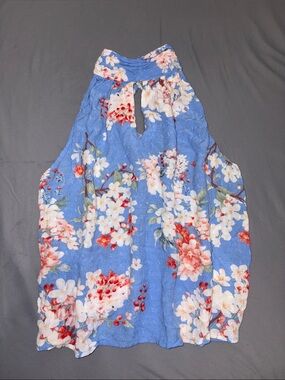 Laura Ashley Blue Floral Halter Tank